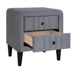 Velvet Upholstered Wooden Nightstand, Bedside Table With 2 Drawers-ModernLuxe 14 Velvet Upholstered Wooden Nightstand, Bedside Table With 2 Drawers-ModernLuxe -Famous Furniture Store GUEST 7d00ffaa 486d 4216 8408 577cd4f2b8dc