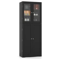 Costway Tall Storage Cabinet Kitchen Pantry Cupboard With Tempered Glass Doors & Shelves Black/White 21 Costway Tall Storage Cabinet Kitchen Pantry Cupboard With Tempered Glass Doors & Shelves Black/White -Famous Furniture Store GUEST 7d28cfd6 e4cb 49bf bb89 e80874f61da2