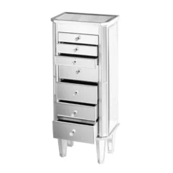 Melanie 7 Drawer Glam Jewelry Armoire Mirrored/Brushed - Aiden Lane -Famous Furniture Store GUEST 7d5df8cd 1f75 44b9 9e18 dd63926293b6
