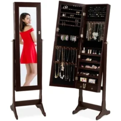 Best Choice Products 6-Tier Standing Mirror Lockable Storage Organizer Cabinet Armoire W/ Velvet Interior -Famous Furniture Store GUEST 7d9fbfd4 f797 4049 ac6a a7a55f859f25