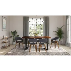 Hathaway Dining Table With Inverted Metal Base - WyndenHall -Famous Furniture Store GUEST 7e605fe4 151a 4e88 9b16 7fa30288a196