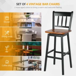 Costway Set Of 4 Swivel Bar Stools 30.5'' Pub Height Dining Bar Chairs CreamBlack -Famous Furniture Store GUEST 7ec0a8ca dc87 4294 ac14 7b717567e46f