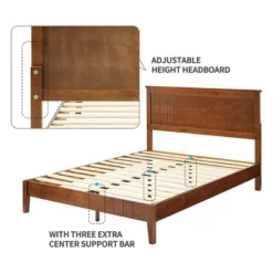 MUSEHOMEINC BF1007WK 12 Inch Tall Easy Assembly Solid Pinewood Mid Century Platform Bed With Headboard And Slat Supports, No Box Spring Needed, Queen -Famous Furniture Store GUEST 7ec7ea9c 9e3f 443b aaa8 c4d610b0b500