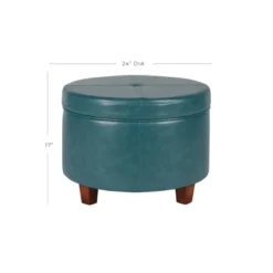 Large Round Storage Ottoman - HomePop