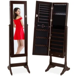 Best Choice Products 6-Tier Standing Mirror Lockable Storage Organizer Cabinet Armoire W/ LED Lights -Famous Furniture Store GUEST 7f8c74f3 fec7 48e3 8ab4 12ff3453bf6c