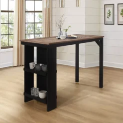 Knolle Park Wood Counter Height Table Black/Wire Brush Oak Finished Top - Hillsdale Furniture -Famous Furniture Store GUEST 80206c99 b421 4cad 8fb4 bf3b9071ca60