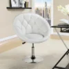 Yaheetech Height Adjustable Swivel Upholstered Round Accent Chair Barrel Chair -Famous Furniture Store GUEST 804d1424 f703 492e 93e0 c7158717f1cc