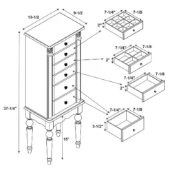 Wylie Jewelry Armoire Cherry Red - Powell Company -Famous Furniture Store GUEST 8064472e 4fc9 426a 9247 fea1c9d4db66