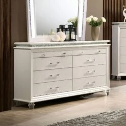 2pc Granite Nightstand And Dresser Set Pearl White - HOMES: Inside + Out -Famous Furniture Store GUEST 819b43be 4bc7 43e1 9839 b21b06d49222