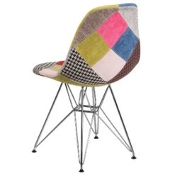 Emma And Oliver Milan Patchwork Fabric Chair With Chrome Base -Famous Furniture Store GUEST 8244fff7 2bfa 4cd3 8edc f4e28a17a829