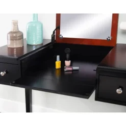 Camden Vanity Set Black Cherry - Linon -Famous Furniture Store GUEST 82464f78 c862 4ccb 98f0 ccb2a8303e41