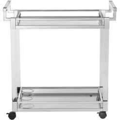Studio 55D Rossi 32 3/4" Wide Clear Acrylic And Chrome Rolling Serving Bar Cart -Famous Furniture Store GUEST 82501817 180d 48e6 a113 47dad5dc21f9