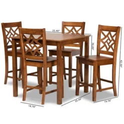 5pc Nicolette Wood Pub Dining Set Walnut/Brown - Baxton Studio 17 5pc Nicolette Wood Pub Dining Set Walnut/Brown - Baxton Studio -Famous Furniture Store GUEST 8274cc57 d63c 4189 bd41 1e221cd80a5b