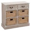 Wood Storage Accent Chest 4 Wicker Basket Drawers Taupe - Olivia & May -Famous Furniture Store GUEST 828ca8e8 d06b 4c1f 88b4 03b7bd5a0075