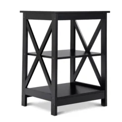 Costway 3-Tier Nightstand End Table Storage Display Shelf Living Room Furniture Black -Famous Furniture Store GUEST 829f1638 234f 4cc0 b058 2945d0e7d4b9