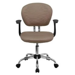 Emma And Oliver Mid-Back Coffee Brown Mesh Padded Swivel Task Office Chair With Arms -Famous Furniture Store GUEST 82f0dd06 72ee 472d b6d6 009a1916d4c3