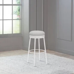 Aubrie Backless 30" Swivel Barstool Off White/Silver - Hillsdale Furniture -Famous Furniture Store GUEST 8479c898 c8b0 43f7 87a1 28e0af2943a6