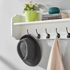 25" X 9" Entryway Floating Utility Wall Shelf With Hooks White - Danya B. -Famous Furniture Store GUEST 84d40b82 45e6 4d96 9985 cea76a385185
