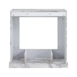 Dridun Faux Marble Fireplace White/Gray - Aiden Lane -Famous Furniture Store GUEST 84d54765 7524 4ccc 979d 54b6987fbe2a