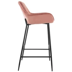 Elama 2 Piece Velvet Bar Stool In Pink With Black Legs -Famous Furniture Store GUEST 84dbc028 85fa 48ec a4d2 ab47bc7d9cf7