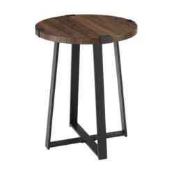 Wrightson Urban Industrial Faux Wrap Leg Round Side Table - Saracina Home -Famous Furniture Store GUEST 85175990 d6ce 4a98 b921 b0ae1f64a193