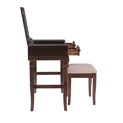 Home Angela Vanity Set Walnut - Linon 8 Home Angela Vanity Set Walnut - Linon - Image 6