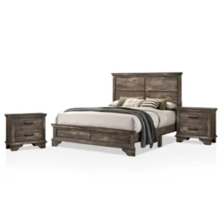 3pc Jacobi Bed With 2 Nightstands Gray - HOMES: Inside + Out -Famous Furniture Store GUEST 8556dd56 5ac4 4897 9194 940c93aa7a84