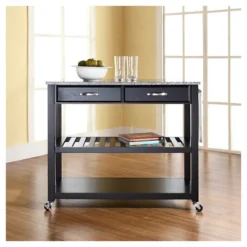 Solid Granite Top Kitchen Cart/Island With Optional Stool Storage - Crosley 12 Solid Granite Top Kitchen Cart/Island With Optional Stool Storage - Crosley -Famous Furniture Store GUEST 855de61e 6371 441e 87dc 764cfd81c987