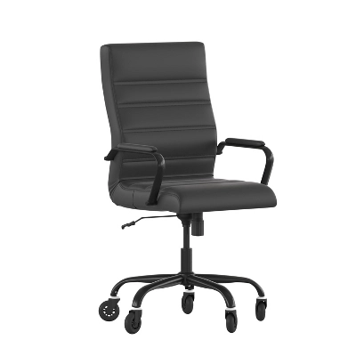 Flash Furniture Whitney High Back Executive Swivel Office Chair With Black Frame, Arms, And Transparent Roller Wheels 14 Flash Furniture Whitney High Back Executive Swivel Office Chair With Black Frame, Arms, And Transparent Roller Wheels - Image 12