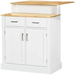 HOMCOM Kitchen Island With Storage Cabinet And 2-Level Rubber Wood Butcher Block Table, Adjustable Shelves, And Drawers 9 HOMCOM Kitchen Island With Storage Cabinet And 2-Level Rubber Wood Butcher Block Table, Adjustable Shelves, And Drawers -Famous Furniture Store GUEST 8670fc78 1f70 4323 82ee 0830c2b2f138