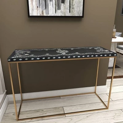 Eclectic Wood Console Table Gold - Olivia & May 11 Eclectic Wood Console Table Gold - Olivia & May - Image 9
