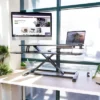 Mount-It! Standing Desk Converter | Height Adjustment From 4.3" To 19.9" | 37 Lbs. Weight Capacity | Black