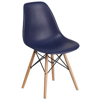 Emma And Oliver Plastic Accent Dining Chair With Wooden Legs 12 Emma And Oliver Plastic Accent Dining Chair With Wooden Legs - Image 10