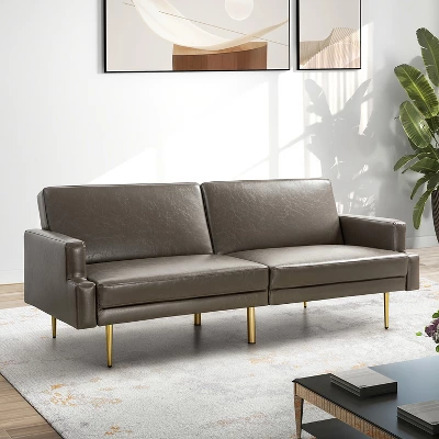 Lanna 76"Wide Vegan Leather Modern Style Convertible Futon Sofa Bed For Living Room Guest Bedroom | ARTFUL LIVING DESIGN 16 Lanna 76"Wide Vegan Leather Modern Style Convertible Futon Sofa Bed For Living Room Guest Bedroom | ARTFUL LIVING DESIGN - Image 14