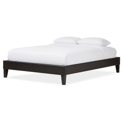 Lancashire Modern And Contemporary Faux Leather Upholstered Bed Frame With Tapered Legs - Baxton Studio 7 Lancashire Modern And Contemporary Faux Leather Upholstered Bed Frame With Tapered Legs - Baxton Studio - Image 5