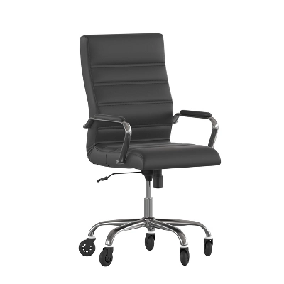 Flash Furniture Whitney High Back Executive Swivel Office Chair With Black Frame, Arms, And Transparent Roller Wheels 17 Flash Furniture Whitney High Back Executive Swivel Office Chair With Black Frame, Arms, And Transparent Roller Wheels - Image 15