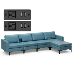 Costway Modular L-shaped Sectional Sofa W/ Reversible Chaise & 4 USB Ports 22 Costway Modular L-shaped Sectional Sofa W/ Reversible Chaise & 4 USB Ports -Famous Furniture Store GUEST 8a994d09 0029 4ef5 928e 8f0bcd80773d