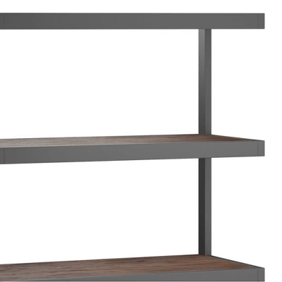 66" Cecilia Bookcase Distressed Charcoal Brown - WyndenHall 7 66" Cecilia Bookcase Distressed Charcoal Brown - WyndenHall - Image 5