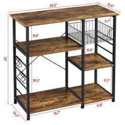 Yaheetech Kitchen Storage Rack With Basket/Hooks/Storage -Famous Furniture Store GUEST 8aed8970 6465 4962 9c4b ab4dc711e88f