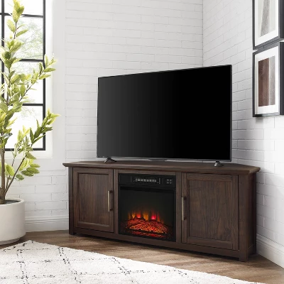 Camden Corner TV Stand For TVs Up To 60" With Fireplace - Crosley 3 Camden Corner TV Stand For TVs Up To 60" With Fireplace - Crosley