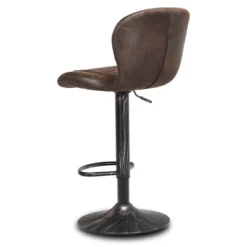 Costway Set Of 4 Adjustable Retro Swivel Bar Stools W/ Backrest & Footrest Brown -Famous Furniture Store GUEST 8bb039a8 22ca 4d23 be4a bf3723b01f50