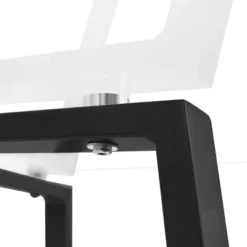 36'' Hana Glass Top Modern Round Dining Table Pedestal Black Leg-The Pop Maison -Famous Furniture Store GUEST 8bb64888 265e 4a08 bd3b 78a7ae1ab684