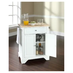 LaFayette Natural Wood Top Portable Kitchen Island - White - Crosley 9 LaFayette Natural Wood Top Portable Kitchen Island - White - Crosley -Famous Furniture Store GUEST 8bc5742c 4db0 4106 bc79 2c72da428928