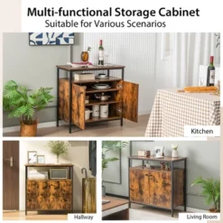 Costway Industrial 2-Door Buffet Sideboard Kitchen Cupboard Storage Cabinet With Open Shelf -Famous Furniture Store GUEST 8c53dc26 7f3d 4945 b916 d88973e56c8c