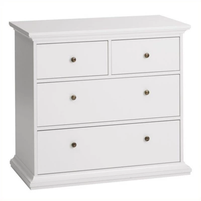 Wood Sonoma 4 Drawer Chest In White-Tvilum 3 Wood Sonoma 4 Drawer Chest In White-Tvilum
