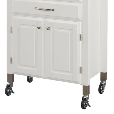 Small Dolly Madison Kitchen Cart With Natural Top Off White - Homestyles 5 Small Dolly Madison Kitchen Cart With Natural Top Off White - Homestyles - Image 3