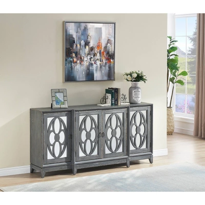 Hank 4 Door Storage Credenza/Sideboard Dark Weathered Gray - Treasure Trove 7 Hank 4 Door Storage Credenza/Sideboard Dark Weathered Gray - Treasure Trove - Image 5