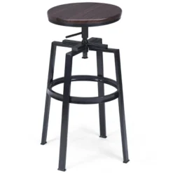 Costway Set Of 2 Vintage Bar Stool Adjustable Wood Metal Design Pub Chairs Industrial Backless -Famous Furniture Store GUEST 8d9167e7 510b 4761 8069 683e7807d36c