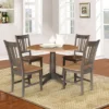 42" Round Dual Drop Leaf Dining Table With 4 Splat Back Chairs Hickory/Washed Coal - International Concepts -Famous Furniture Store GUEST 8e030f42 fc94 4fa2 b588 e3fd85d51905