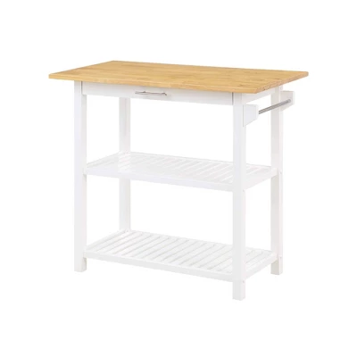 Designs2Go 3 Tier Butcher Block Kitchen Prep Island With Drawer - Breighton Home 13 Designs2Go 3 Tier Butcher Block Kitchen Prep Island With Drawer - Breighton Home - Image 11